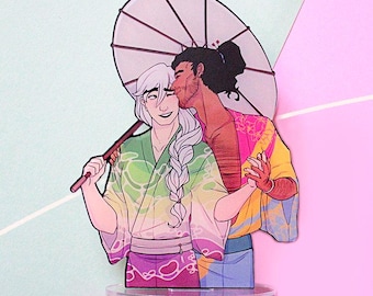 Anime Acrylic Standee | Bleach TYBW Ukitake Jushiro Kyoraku Shunsui Pride Flags