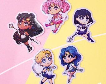 Nautical Magical Girls Holographic Star Vinyl Stickers