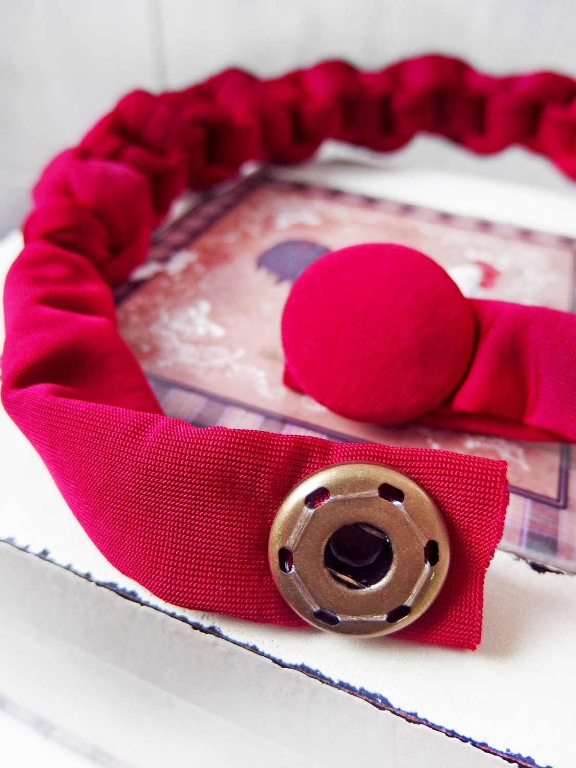 Fabric Necklace Fabric Accessory Rope Necklace Red Etsy