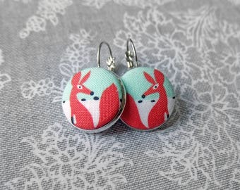 Boucles d’oreilles Renard, Bijoux mignons, Boucles d’oreilles bleues, Boucles d’oreilles d’animaux, Cadeau de meilleur ami, Cadeau d’amoureux des animaux, Boucles d’oreilles minimales, Cadeau d’anniversaire