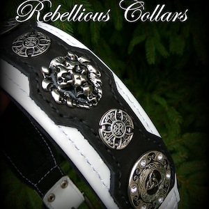 leather dog collar &quot; Celtic guardian&quot;