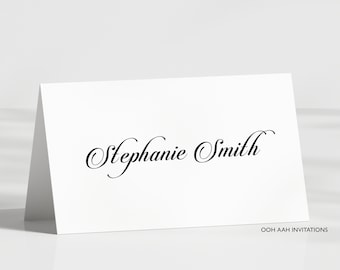Segnaposto per matrimonio con nomi in corsivo / Segnaposto pieghevoli per il tavolo del ricevimento nuziale