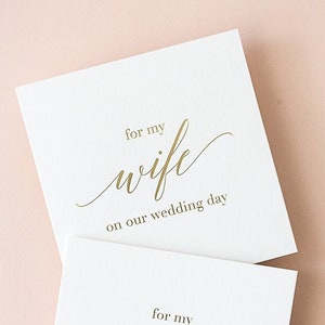 Para mi esposa en el día de nuestra boda, Tarjetas de agradecimiento para el día de la boda / Regalos para el novio de la novia / Tarjeta para la novia / Para mi novia en el día de nuestra boda
