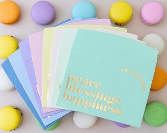 Sobres para dinero de Eid Mubarak, colores pastel, detalles dorados, juego de 8
