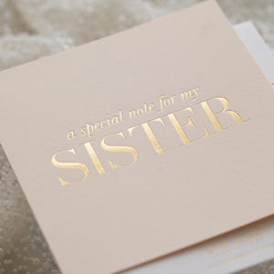Biglietto di ringraziamento per la sorella per il giorno delle nozze, Biglietto regalo per la sorella della sposa, Per mia sorella per il giorno delle nozze, Biglietto dalla sposa per ringraziare la sorella