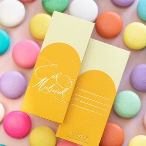 NEW! Eid Mubarak MONEY ENVELOPES for Eid al Fitr gifts, Eid Envelopes,Yellow Sorbet with gold foil
