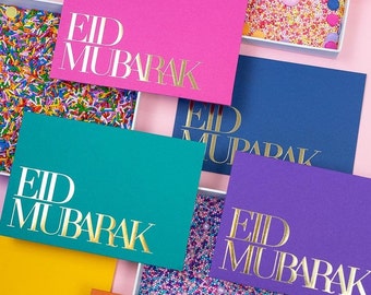 Luxury Eid Mubarak MONEY ENVELOPES for Eid al Fitr gifts, Eid Envelopes, 8 assorted colours with gold foil