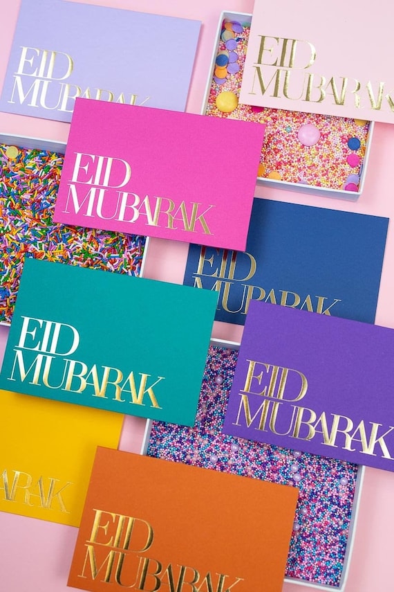 Luxury Eid Mubarak MONEY ENVELOPES for Eid al Fitr gifts, Eid Envelopes, 8 assorted colours with gold foil