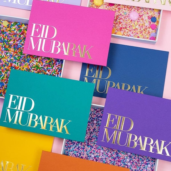 Luxury Eid Mubarak MONEY ENVELOPES for Eid al Fitr gifts, Eid Envelopes, 8 assorted colours with gold foil