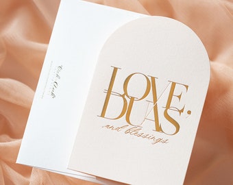 Gold Foil Islamic Greeting Card - Love, Dua's & Blessings