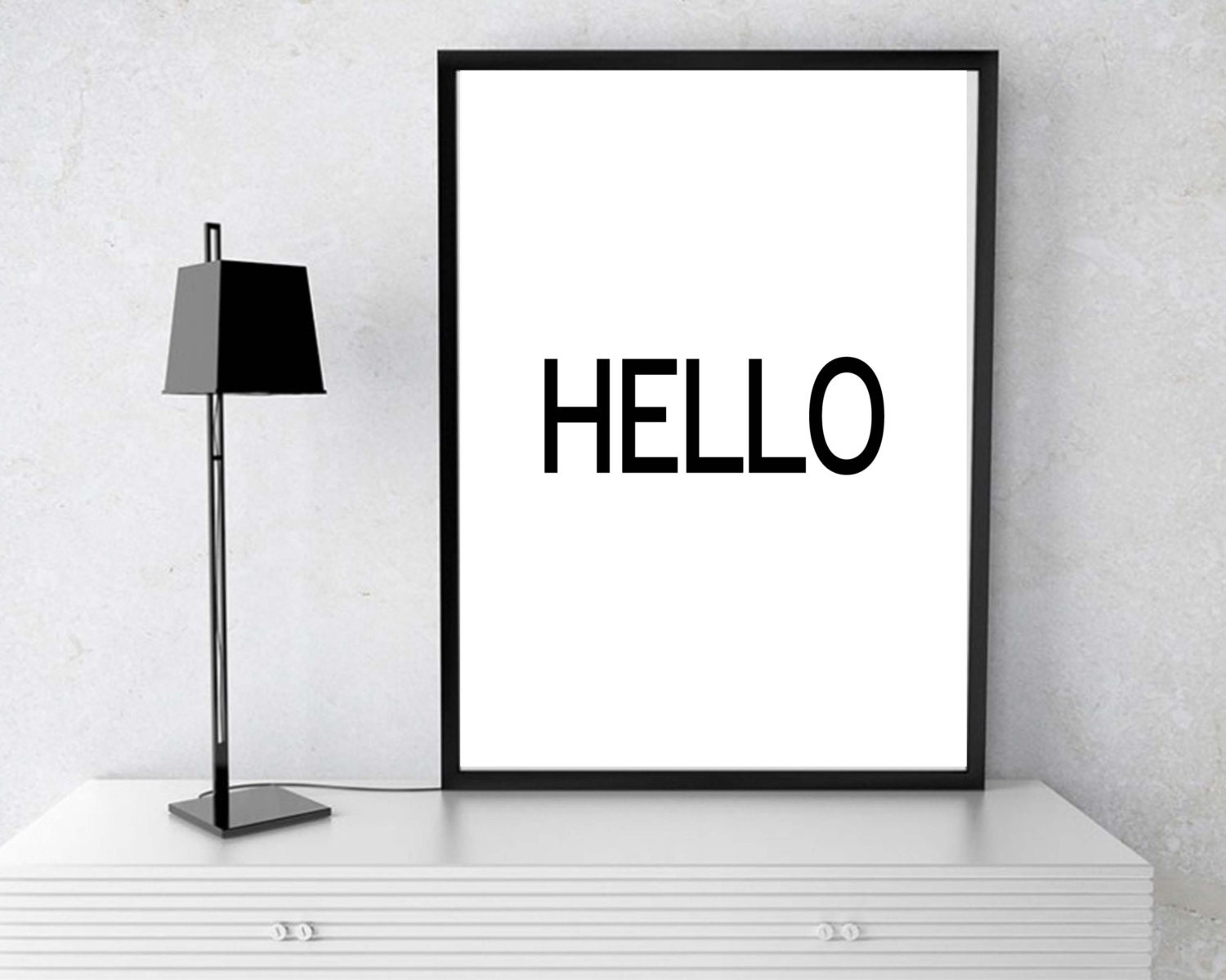 Hello wall art sign contemporary print entryway Etsy