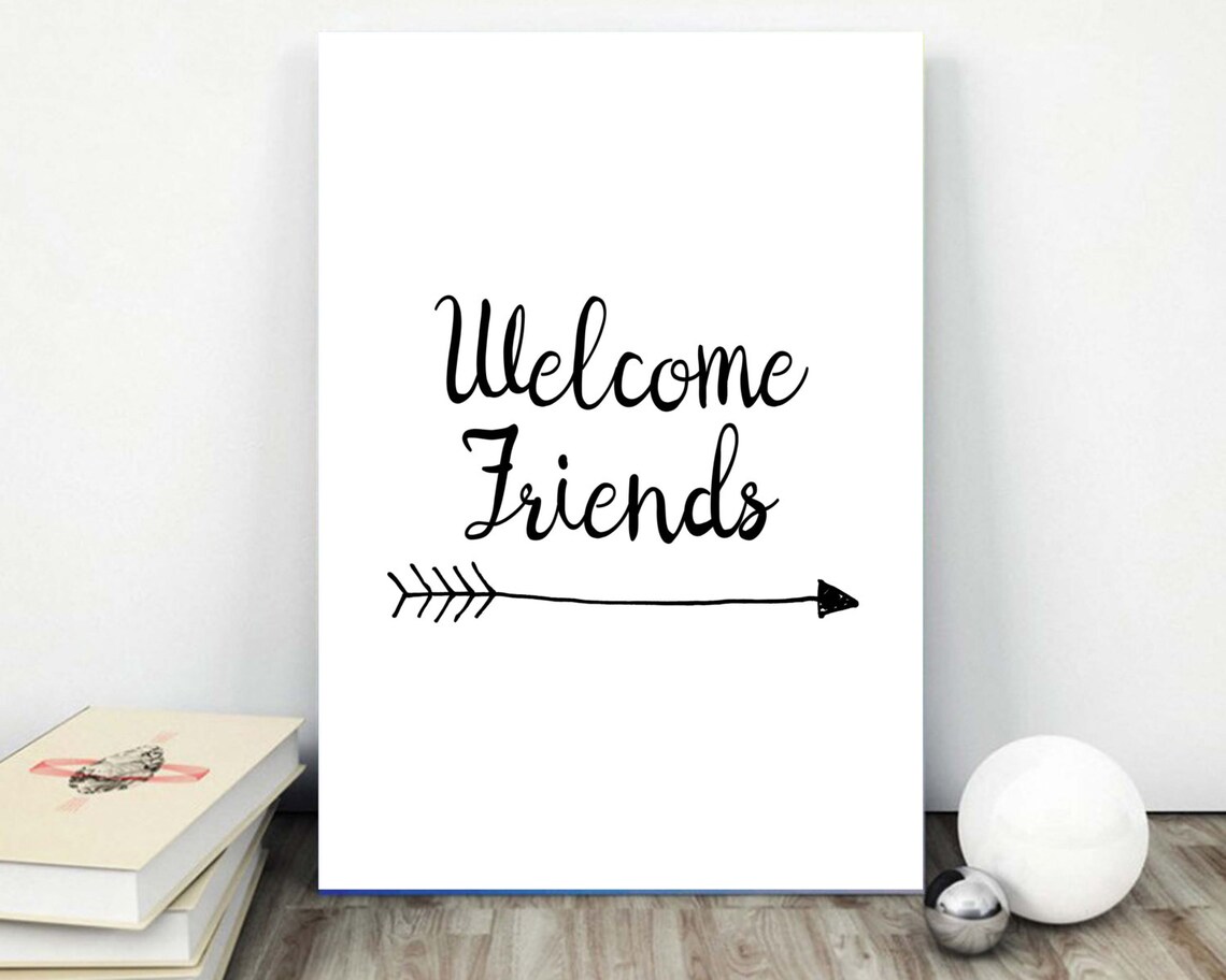 Willkommen Freunde Zeichen Eingang Dekor PartyWandKunst Etsy