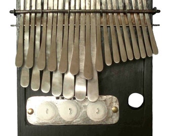 Grote Mbira in G Stemming 23 toetsen - Zwart &Wit Versie - Zimbabwaanse Lamellofoon, Afrikaans Instrument, Duim Piano