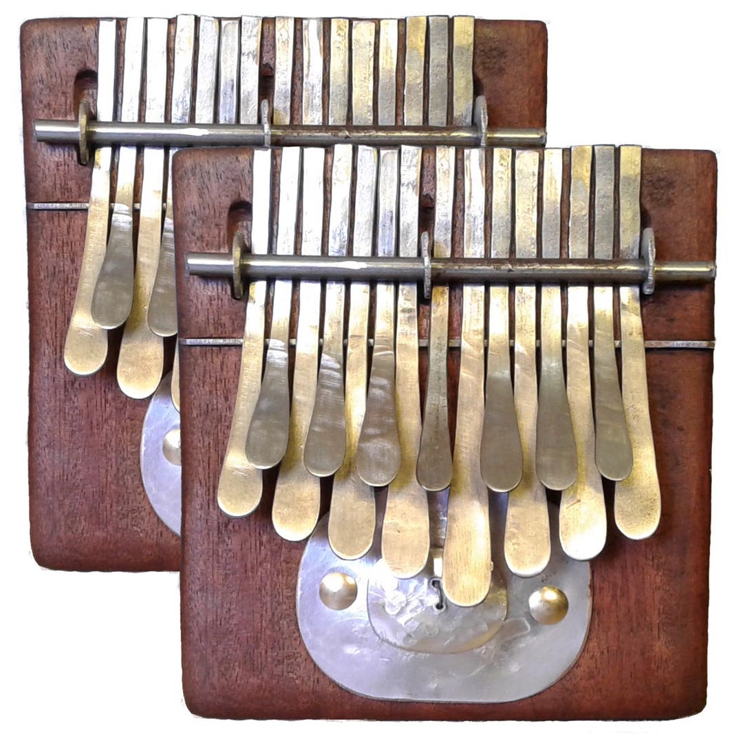 Package 2 X African Kalimbas in C Handmade African Instrument With 15
