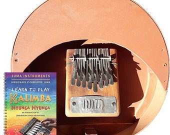 Afrikaanse Kalimba in G + Houten kist resonator + Leer kalimba boek en cd spelen