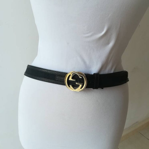 Gucci leather belt and black fabric