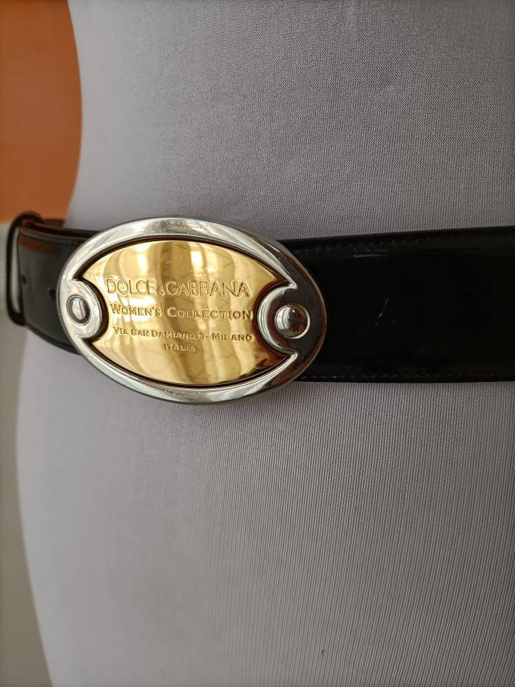 DOLCE & GABBANA Red Vernis Gold Lady Belt With Dg Logo Buckle -  Sweden