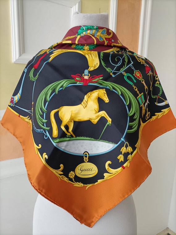 Gucci foulard in seta equitazione.