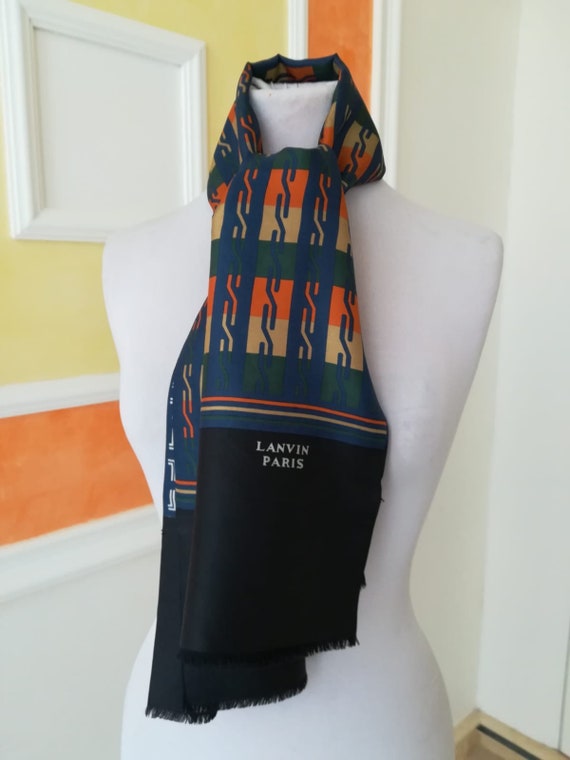 Lanvin, vintage silk men's or women's scarf.