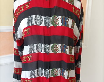 Gianni Versace Royalty" N " Rock Jeans couture shirt 90s women vintage.