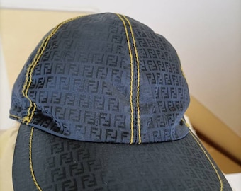 FENDI Hat Cappello Lana Monogram With Rabbit Fur Lapin Beanie Size