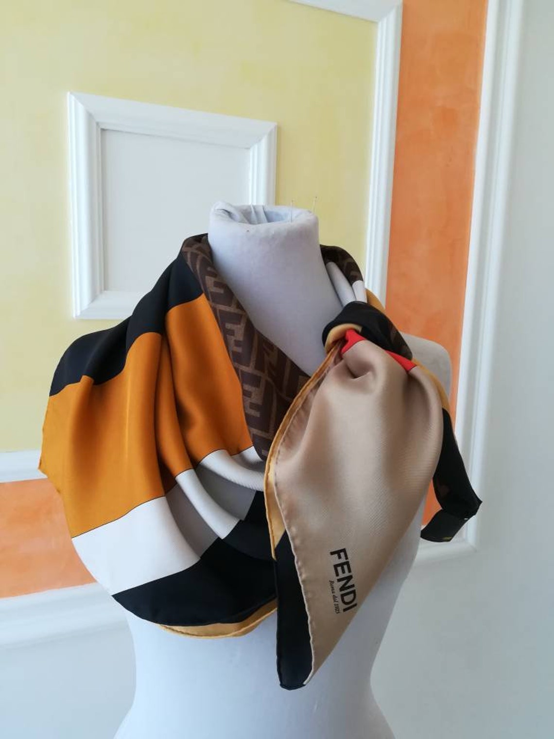 vintage fendi silk scarf