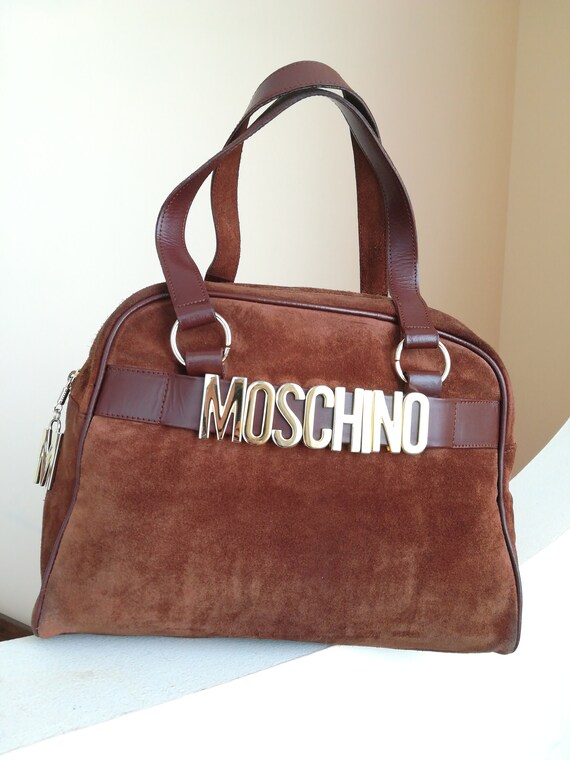 moschino suede bag