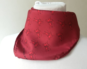 Burberry burgundy silk scarf clutch bag