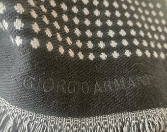 小物 00s Giorgio Armani border muffler Vintage Giorgio Armani