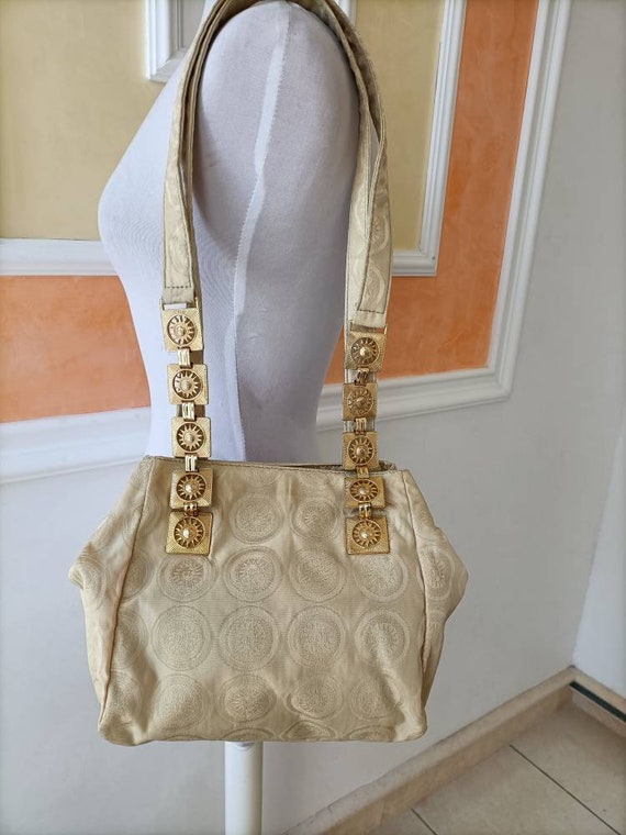 Gianni Versace Bolso Vintage en tejido beige. | Etsy España