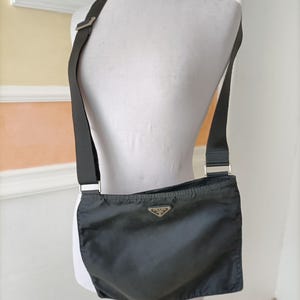 Prada black sail fabric bag