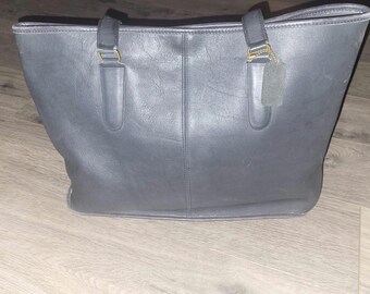 COACH Rare Vintage Black Soft Pebbled Leather XL Tote Bag