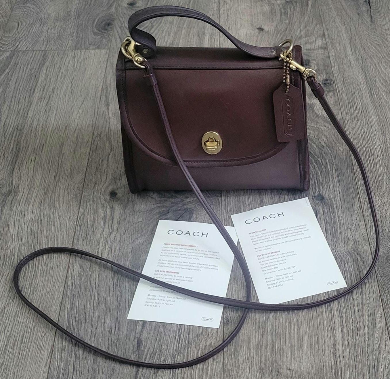 Coach Vintage Regina Mahogany Brown Soft Leather With Brass 