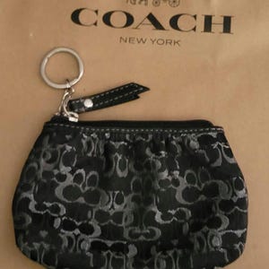 COACH Black & Metallic Silver C's Optic Lurex Signature With