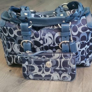 バッグ Coach Optic Blue Signature Jacquard Coach Vintage Chelsea Blue C's Optic Logo Signature Jacquard
