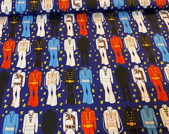 Elvis trajes inspirados en FAN ART Fabric por metro