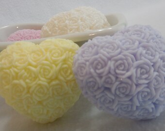 Mothers Day Gift - Glycerin Heart Soap - Rose - Bar Soap