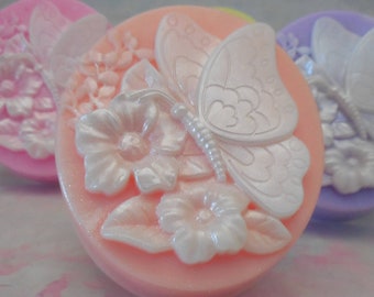 Floral Soap - Butterfly Soap - Spring Soap Favors - Soap Gift For Her - Decorative Soap - Wedding Favors - Floral Soap Gift