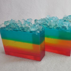 Rainbow Soap - Rainbow Soap Favors - Rainbow Party Favors - Watermelon Soap - Blue Raspberry Slushie Soap - Pool Party Favors - Fruity Soap