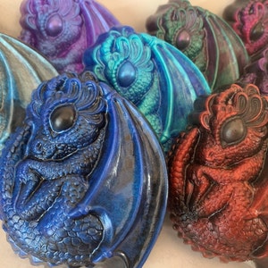 Enchanting Baby Dragon Glycerin Soap: Handmade Fantasy Shower Favor for Party Guests
