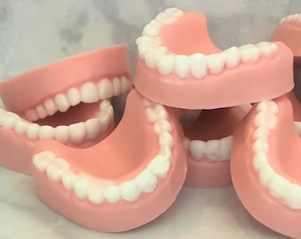 Denture Soap, Teeth Shaped Soap, Novelty Soap, Shea Butter Soap for Funny Gifts and April Fools' Day,