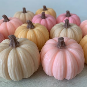 Pink Pumpkin Mini Soaps, Lil Pumpkin Baby Shower Favors, Shea Butter Soap, Set of 15