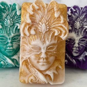 Elegant Venetian Masquerade Mask Soap - Handmade Party Favors for Mardi Gras & Carnival Celebrations