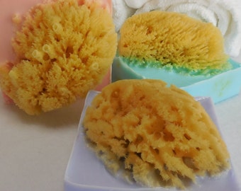 Sea Sponge Soap, Shea Butter Soap, Natural, Gifts for Mom, Soap Sponge, Beach Wedding Favors, Unique Gift for Her,