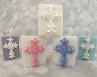 Cross Christening Custom Soap - Religious Glycerin Baptism Gift