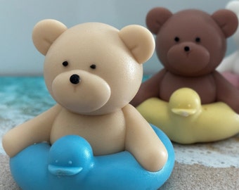 Teddy Bear Soap, Swimming Ring Soap, Shea Butter Soap, Summer Pool Party Unique Gift for Kids,