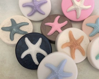 Starfish Soap Bar, Glycerin Hand Soap for Nautical Bathroom