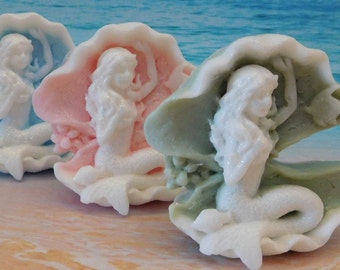 Mermaid Soap, Ocean Soap, Mermaid Bathroom, Goat Milk Decorative Soap, Baby Shower Favors, Gift for Her,