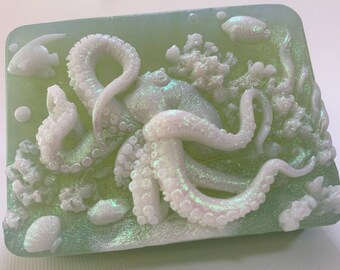 Octopus Soap, Sea Monsters Soap, Nautical Decor Under The Sea Gift For Her,