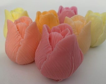 Decorative Soap, 3d Tulip Petal, Tulip Flowers, Shea Butter Soap, Mothers Day Gift, Set of 5
